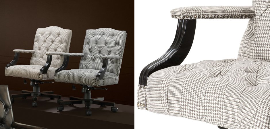 Офисное кресло Eichholtz Desk Chair Burchell brown & white Офисное кресло Eichholtz Desk Chair Burchell brown & white - Loft-Concept в Рязани