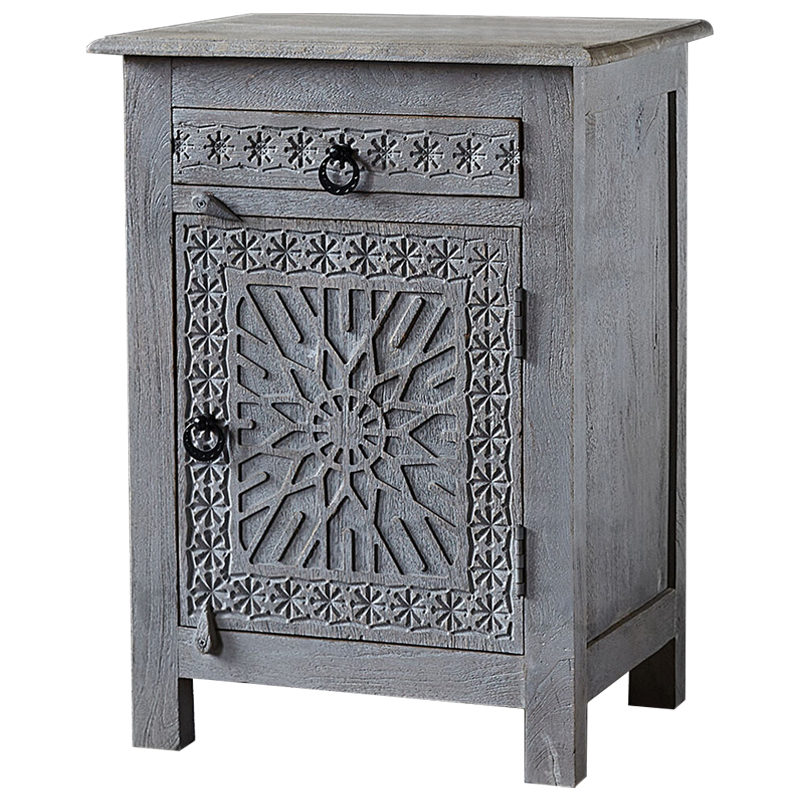 Тумба Indian Antique Furniture Akshi Nightstand Серый Коричневый Тумба Indian Antique Furniture Akshi Nightstand Серый Коричневый в Рязани | Loft Concept