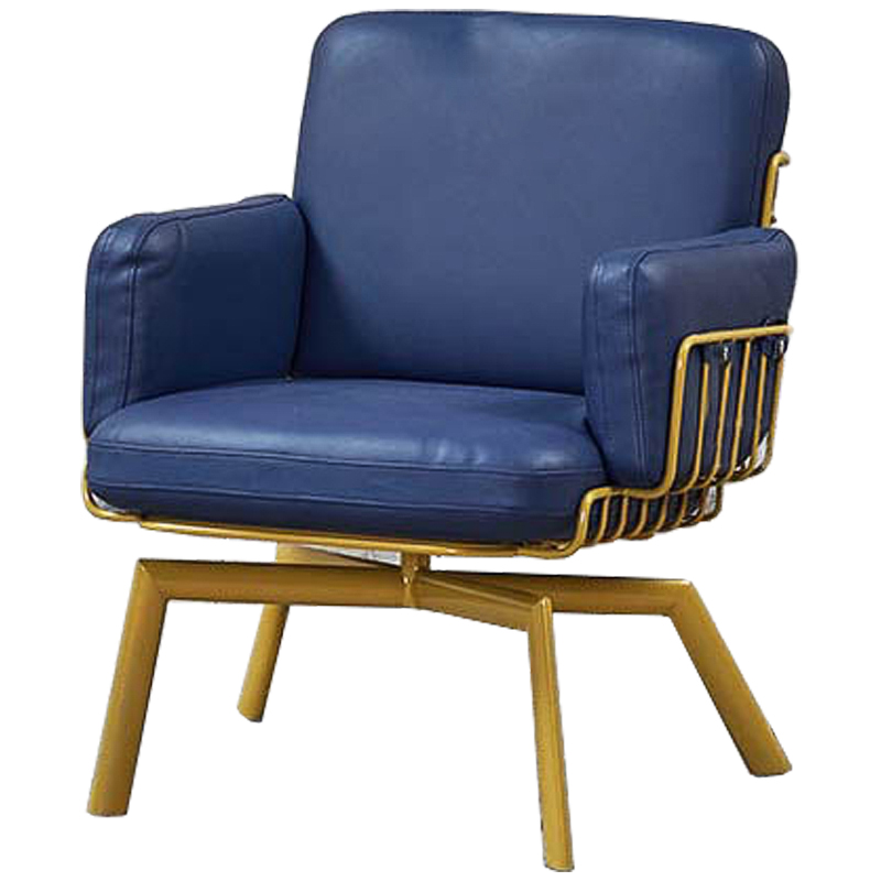 Кресло Frankie Armchair blue Сапфирово-синий Латунь в Рязани | Loft Concept 
