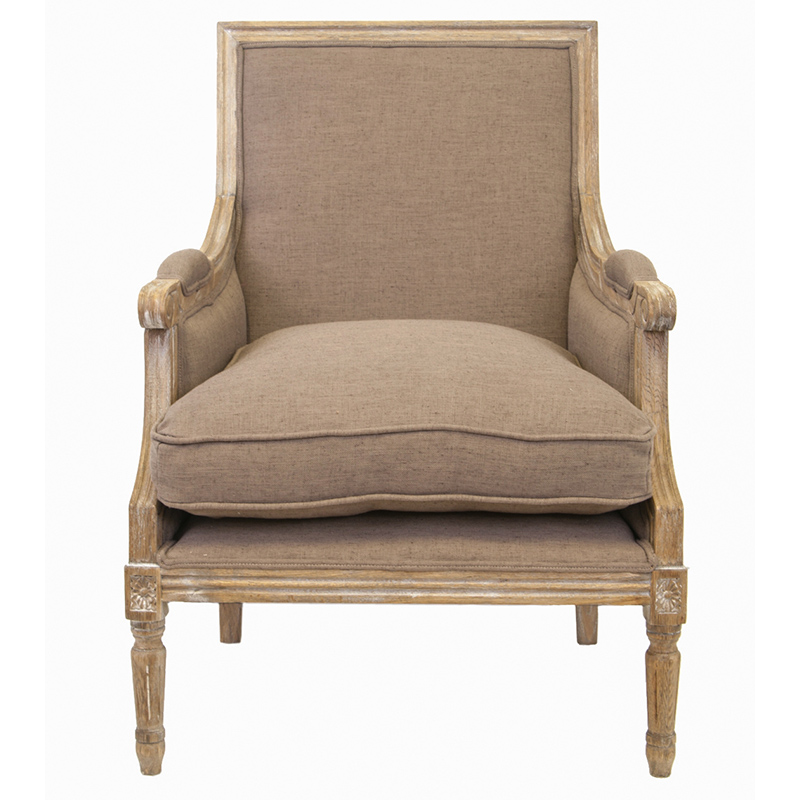 Кресло William Classical Armchair brown flax Бежевый Светло-коричневый Кресло William Classical Armchair brown flax Бежевый Светло-коричневый в Рязани | Loft Concept