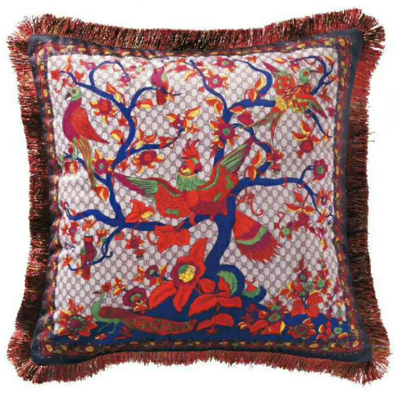 Декоративная подушка Cтиль Gucci Birds On The Tree Мульти Декоративная подушка Cтиль Gucci Birds On The Tree Мульти в Рязани | Loft Concept