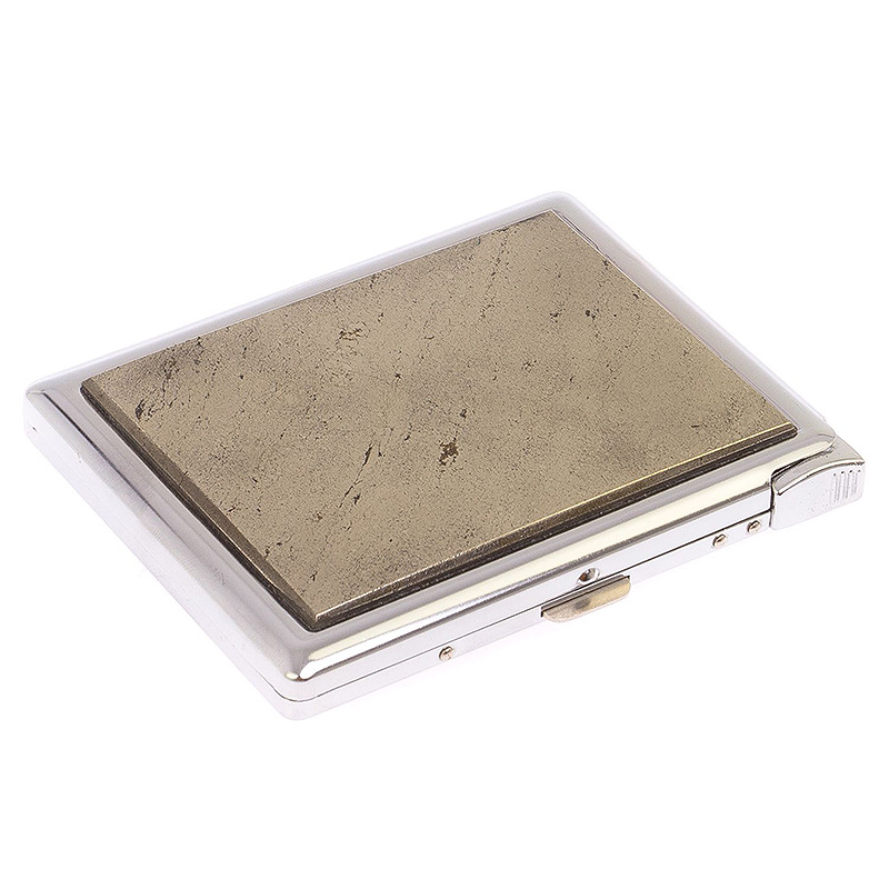 Портсигар с газовой зажигалкой из натурального камня Пирит Stone Cigarettes Cases Бежевый Серебряный Портсигар с газовой зажигалкой из натурального камня Пирит Stone Cigarettes Cases Бежевый Серебряный в Рязани | Loft Concept