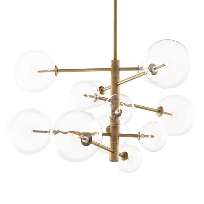 Люстра Chandelier Argento S Латунь Античная полированная Прозрачное Стекло в Рязани | Loft Concept 