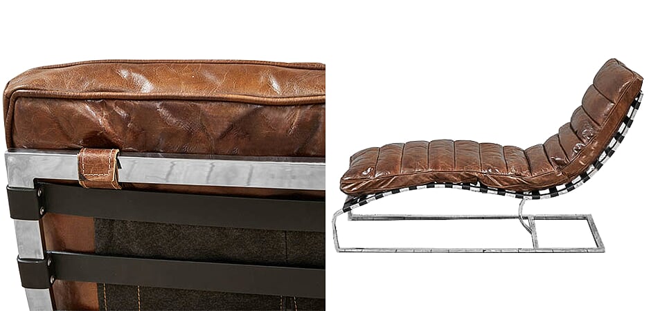 Кушетка из Натуральной Винтажной Кожи - фото №1