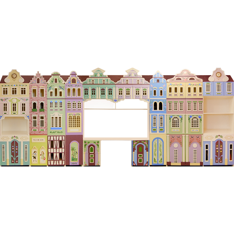 Шкаф Colorful Houses ручная роспись Мульти Шкаф Colorful Houses ручная роспись Мульти в Рязани | Loft Concept
