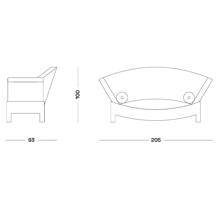 Дизайнерский диван с двумя подушками-валиками Poltronova Mitzi Sofa Дизайнерский диван с двумя подушками-валиками Poltronova Mitzi Sofa в Рязани