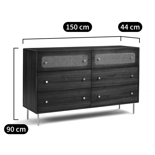 Комод с 6-ю ящиками с декором из ротанга Degarmo Chest of Drawers Комод с 6-ю ящиками с декором из ротанга Degarmo Chest of Drawers в Рязани