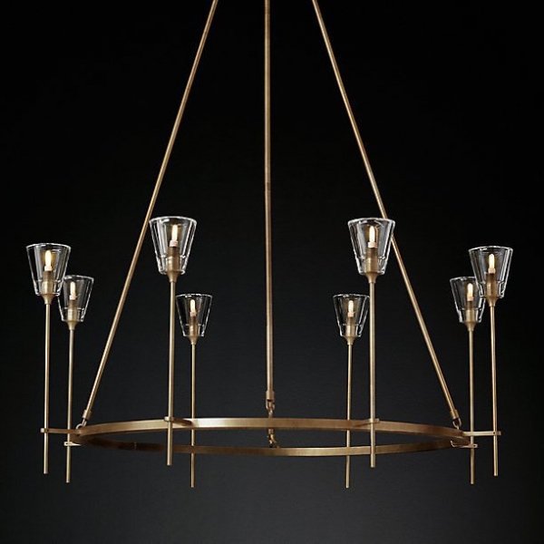 Люстра TORCHE DE VERRE Round Chandelier 8 Латунь Люстра TORCHE DE VERRE Round Chandelier 8 Латунь в Рязани | Loft Concept