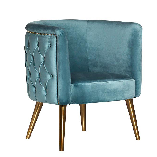 Кресло Merengo Armchair Голубой Латунь Кресло Merengo Armchair Голубой Латунь в Рязани | Loft Concept