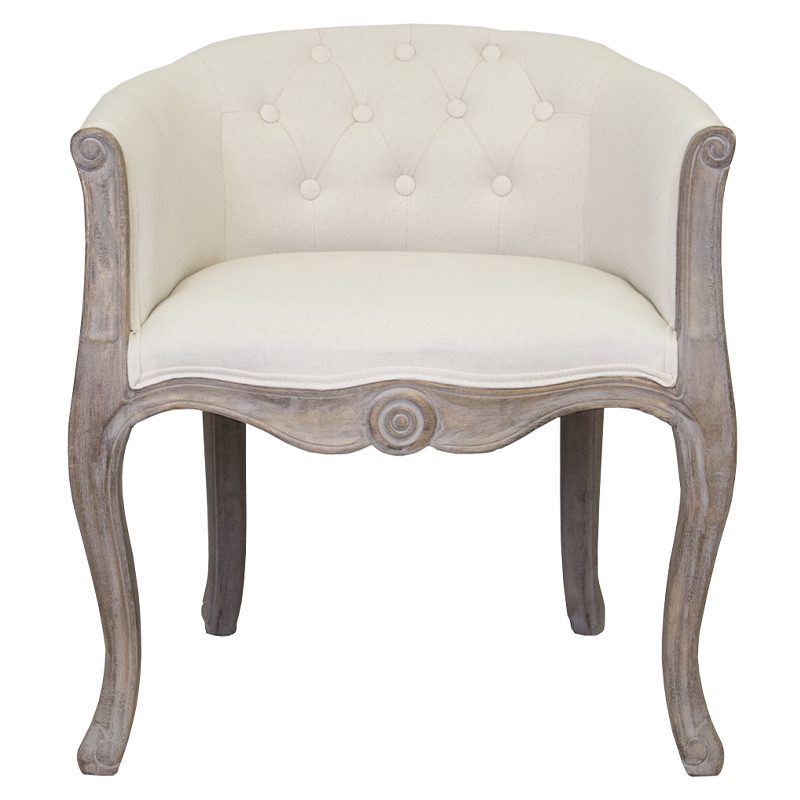 Кресло низкое в стиле прованс Бежевый Лен Louis French Armchair Бежевый Коричневый Кресло низкое в стиле прованс Бежевый Лен Louis French Armchair Бежевый Коричневый в Рязани | Loft Concept