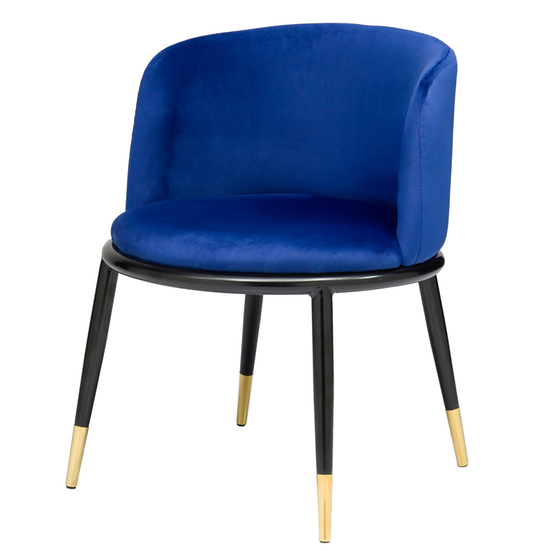 Стул Dining Chair Foucault Blue Синий Черный Золотой в Рязани | Loft Concept 