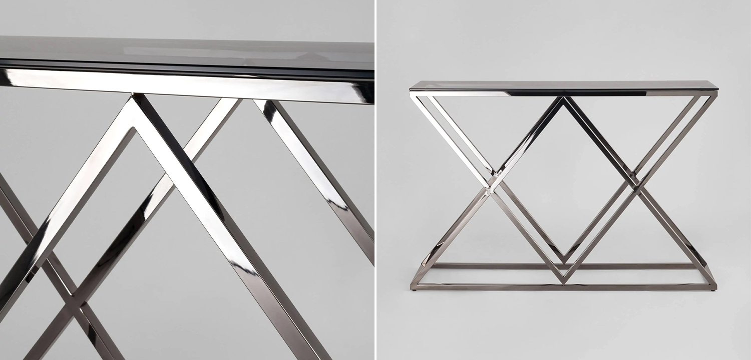 Консоль Geometry Rhombus Dark Chrome - фото