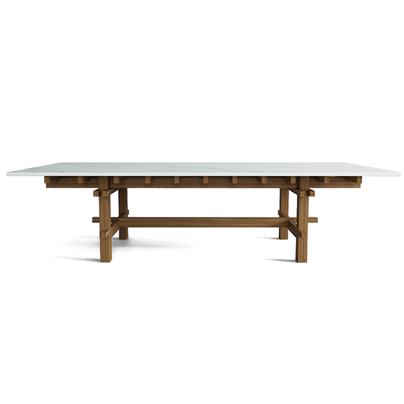 Журнальный стол из дерева с каменной столешницей Minka Table Древесина Белый Журнальный стол из дерева с каменной столешницей Minka Table Древесина Белый в Рязани | Loft Concept