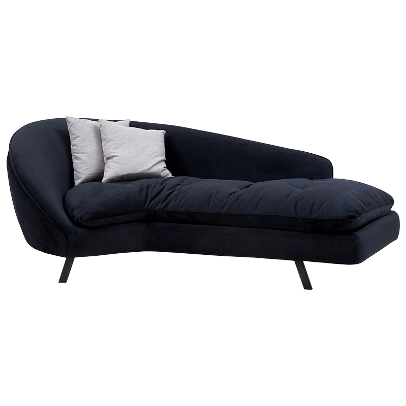 Диван Evangeline Dark Blue Sofa Темно-синий Черный Серый Диван Evangeline Dark Blue Sofa Темно-синий Черный Серый в Рязани | Loft Concept