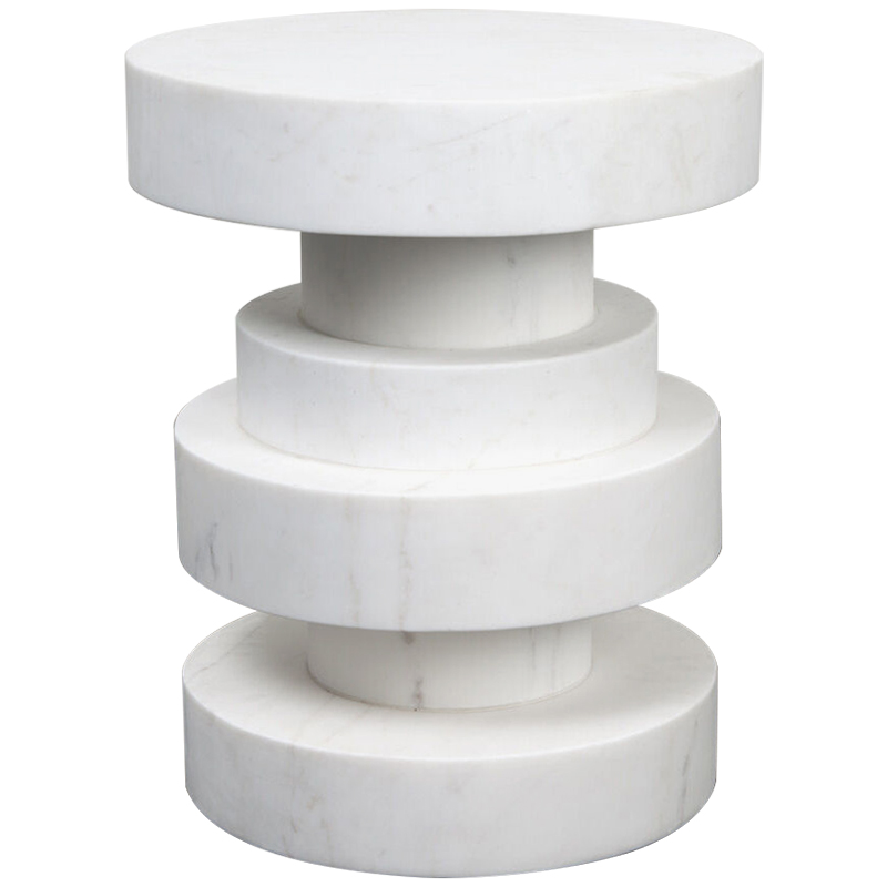 Приставной стол Apollo Stool WHITE дизайн Kelly Wearstler Белый Мрамор Bianco Приставной стол Apollo Stool WHITE дизайн Kelly Wearstler Белый Мрамор Bianco в Рязани | Loft Concept