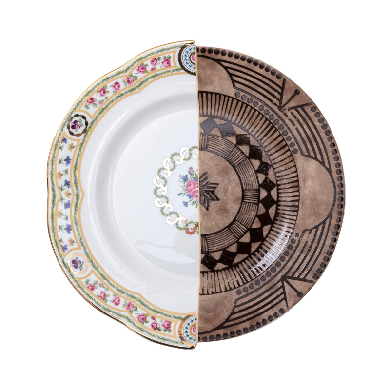 Тарелка Seletti Hobyo Белый Черный Коричневый Тарелка Seletti Hobyo Белый Черный Коричневый в Рязани | Loft Concept