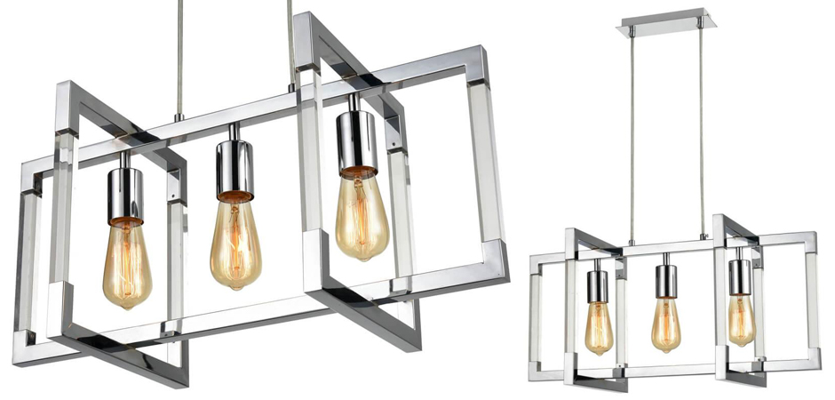Подвесной светильник Transparent Strips Chromium 3 Подвесной светильник Transparent Strips Chromium 3 - Loft-Concept в Рязани