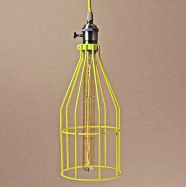 Подвесной светильник Wire Cage Pendant Twix Yellow Желтый Подвесной светильник Wire Cage Pendant Twix Yellow Желтый в Рязани | Loft Concept