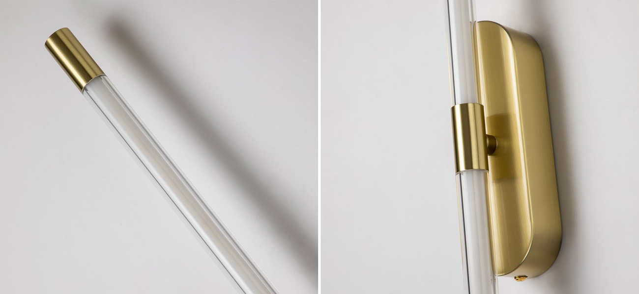 Бра Trumpet tube Double Золотое 80 см - фото