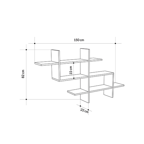 Полка фигурная подвесная цвета древесины HALIC BOOKCASE OAK Полка фигурная подвесная цвета древесины HALIC BOOKCASE OAK в Рязани