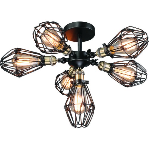Потолочный светильник Loft Cage Top Pendant VI Черный Потолочный светильник Loft Cage Top Pendant VI Черный в Рязани | Loft Concept