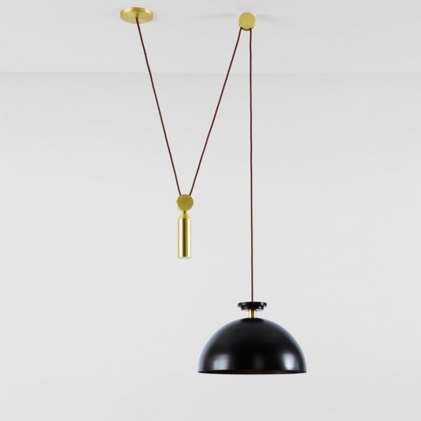 Подвесной светильник Shape up Pendant Hemisphere Black Латунь Черный Подвесной светильник Shape up Pendant Hemisphere Black Латунь Черный в Рязани | Loft Concept