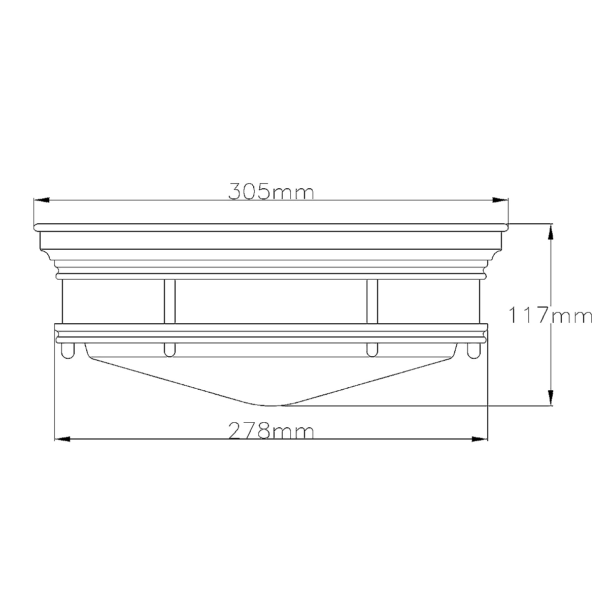 Потолочный светильник для ванных комнат со стеклянным плафоном в форме перевернутого конуса Hinkley в Рязани