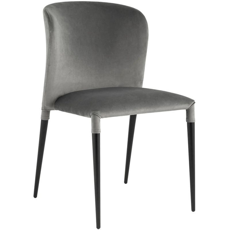 Стул Lori Chair Серый Велюр Серый Черный Стул Lori Chair Серый Велюр Серый Черный в Рязани | Loft Concept