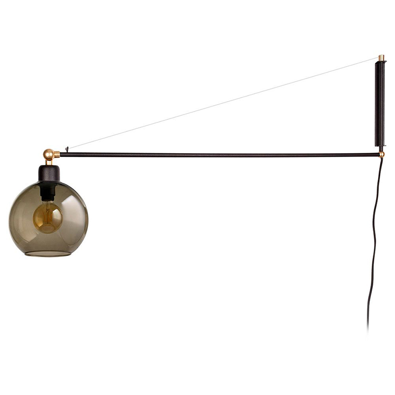Бра Franco Wall Lamp Черный Латунь Янтарный в Рязани | Loft Concept 