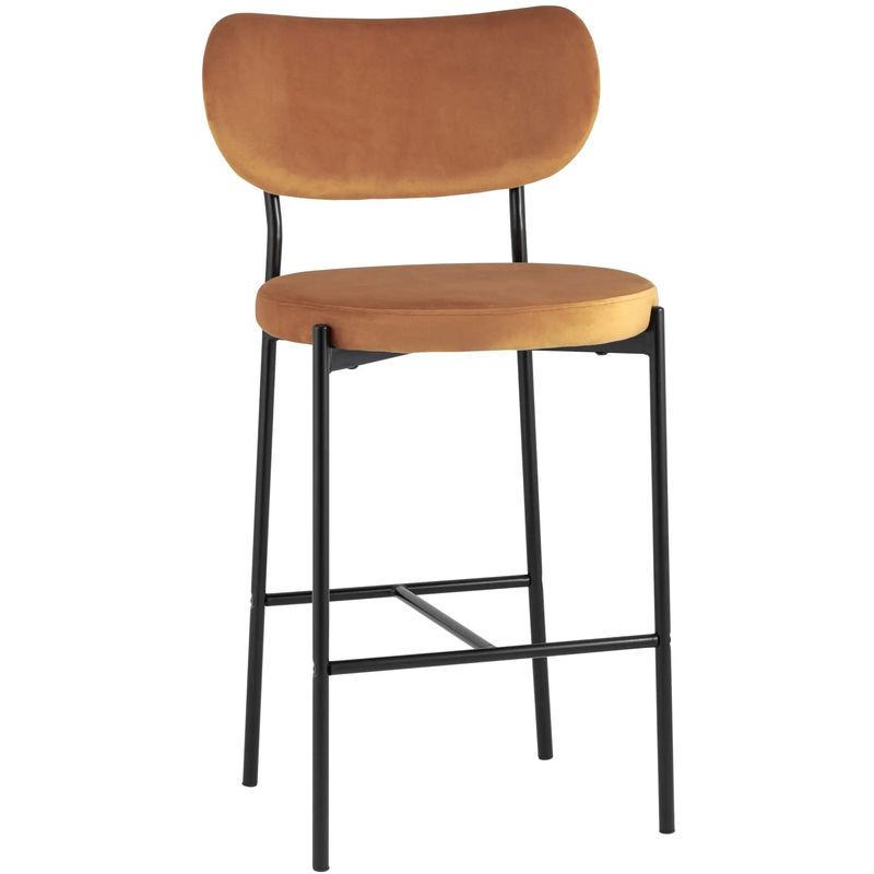Барный Стул Alfie Chair Черные ножки Терракотовый Велюр Терракотовый Черный Барный Стул Alfie Chair Черные ножки Терракотовый Велюр Терракотовый Черный в Рязани | Loft Concept