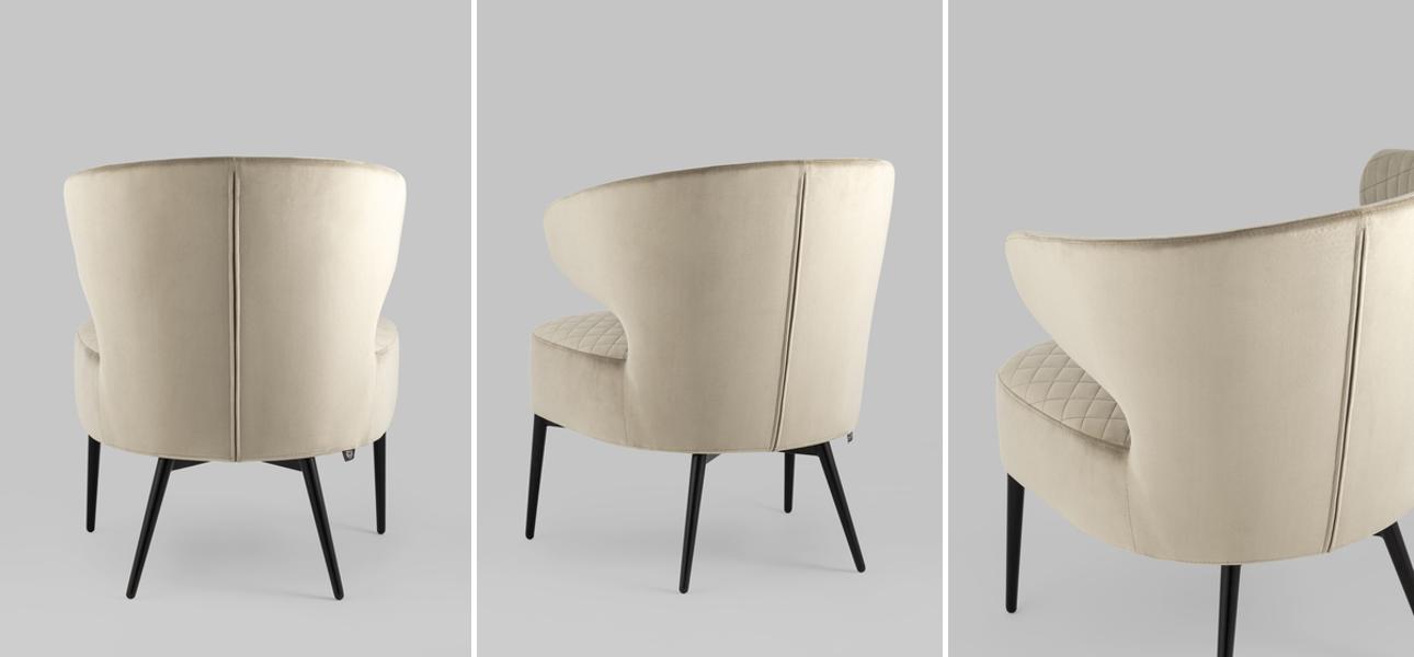 Кресло Estella бежевый велюр - фото №1