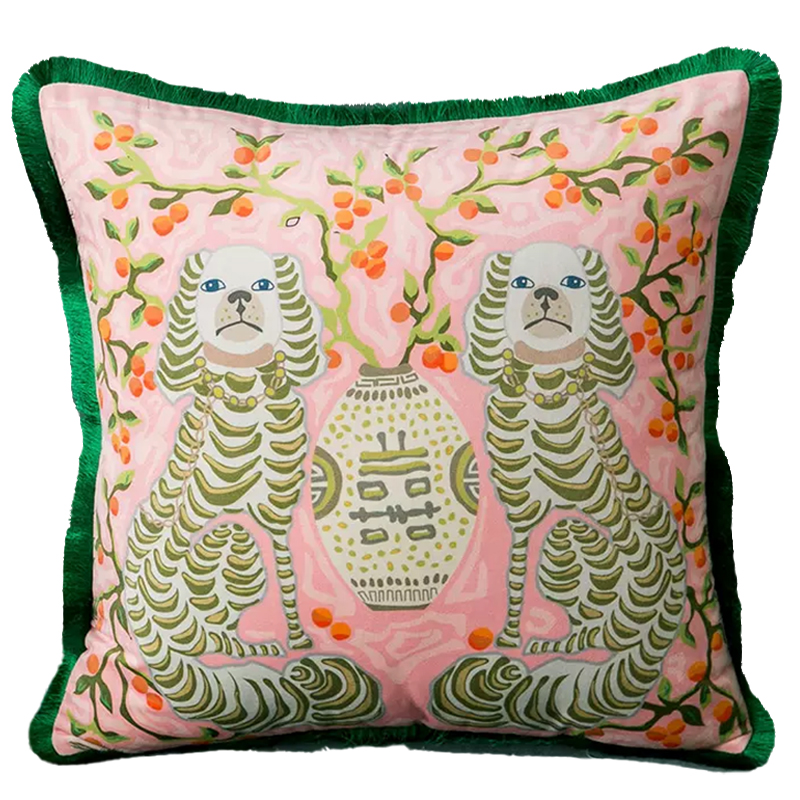 Декоративная подушка Two Dogs Pink Cushion Розовый Мульти Декоративная подушка Two Dogs Pink Cushion Розовый Мульти в Рязани | Loft Concept