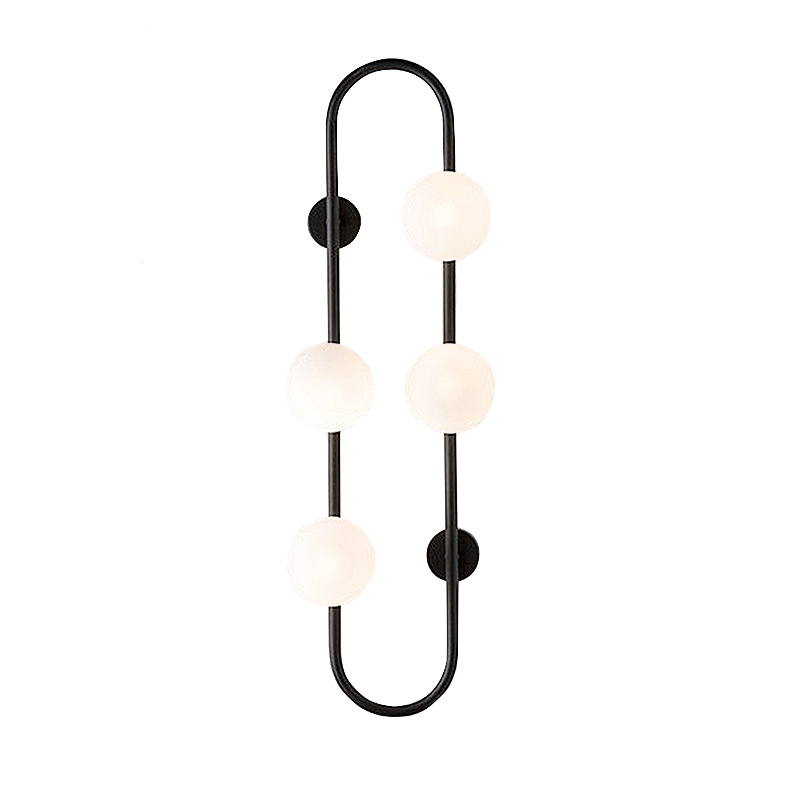 Бра HOOP WALL Lamp Black 4 Черный Белый Бра HOOP WALL Lamp Black 4 Черный Белый в Рязани | Loft Concept