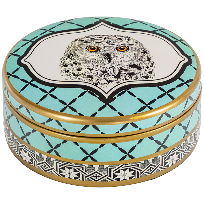Шкатулка Owl Collection Turquoise Box Черно-белый Бирюзовый Золотой Шкатулка Owl Collection Turquoise Box Черно-белый Бирюзовый Золотой в Рязани | Loft Concept