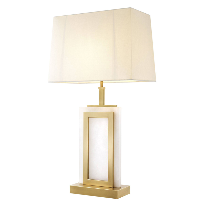 Настольная лампа Eichholtz Table Lamp Murray Белый Латунь Молочный в Рязани | Loft Concept 