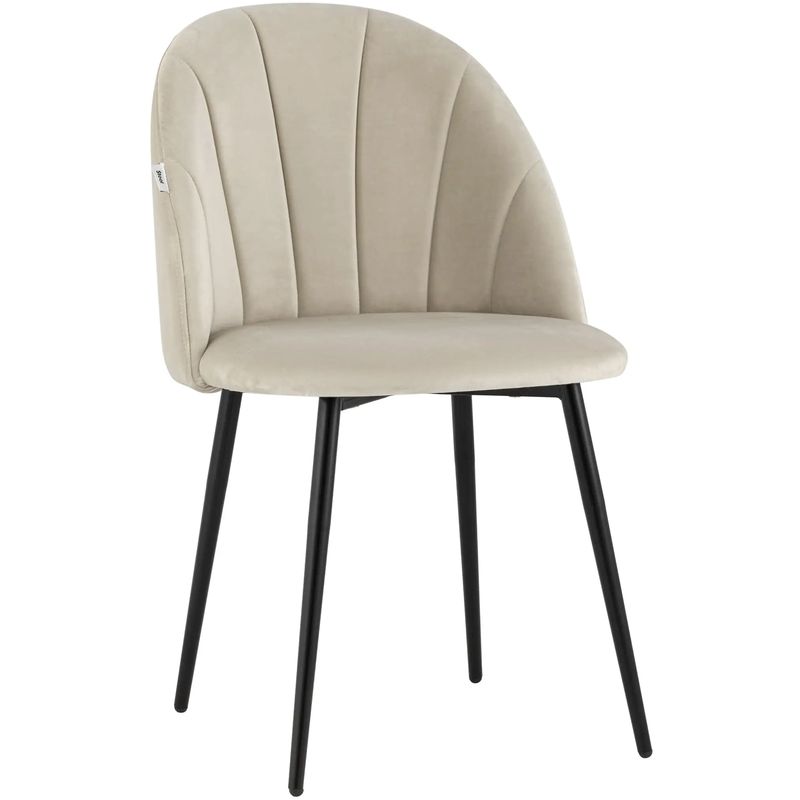 Стул Balsari S Chair Молочный Велюр Черные ножки Молочный Черный Стул Balsari S Chair Молочный Велюр Черные ножки Молочный Черный в Рязани | Loft Concept