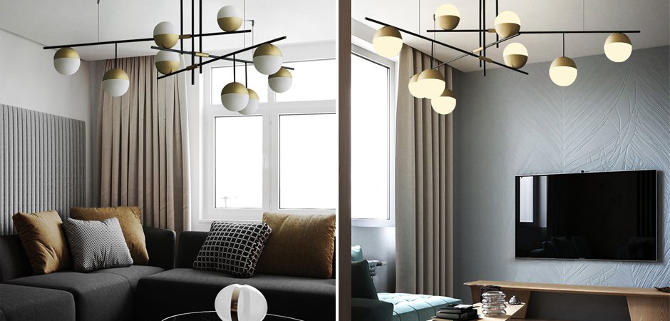 Люстра Balls white & brass 9 Люстра Balls white & brass 9 - Loft-Concept в Рязани