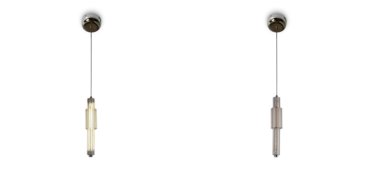 Светильник с вертикальным узким плафоном Fuse Crystal Brown - фото