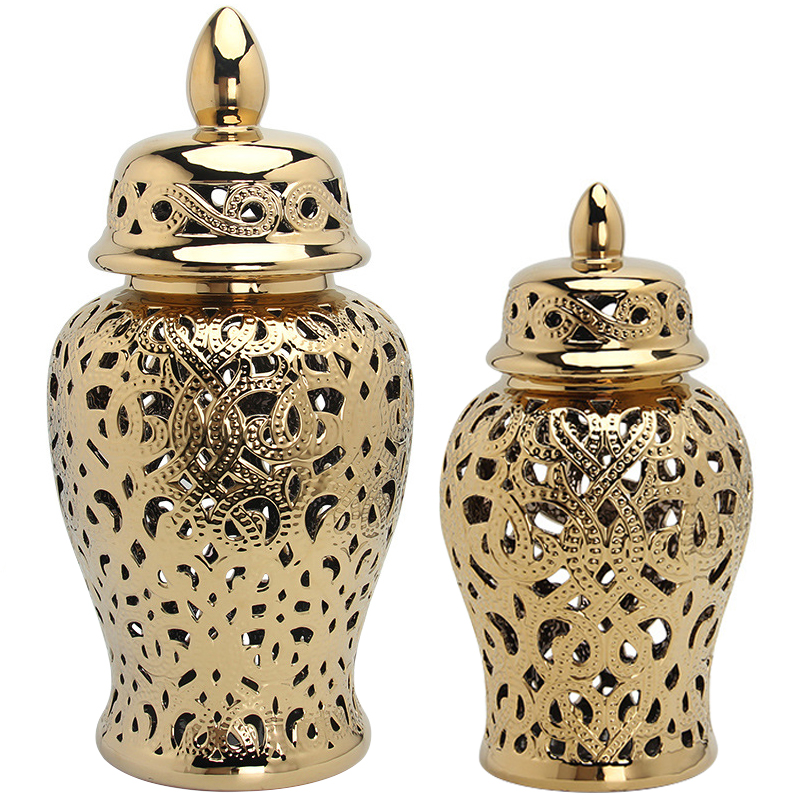 Ваза с крышкой Golden Interlacing Vase Золотой Ваза с крышкой Golden Interlacing Vase Золотой в Рязани | Loft Concept