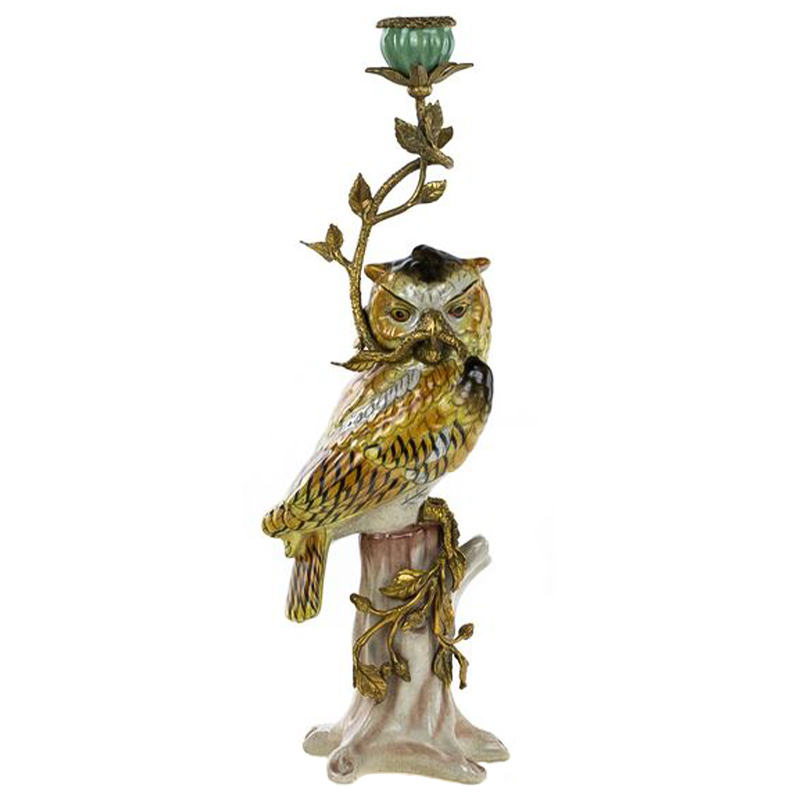 Подсвечник Owl Bronze Branch Candlestick Бронза Желтый Коричневый в Рязани | Loft Concept 