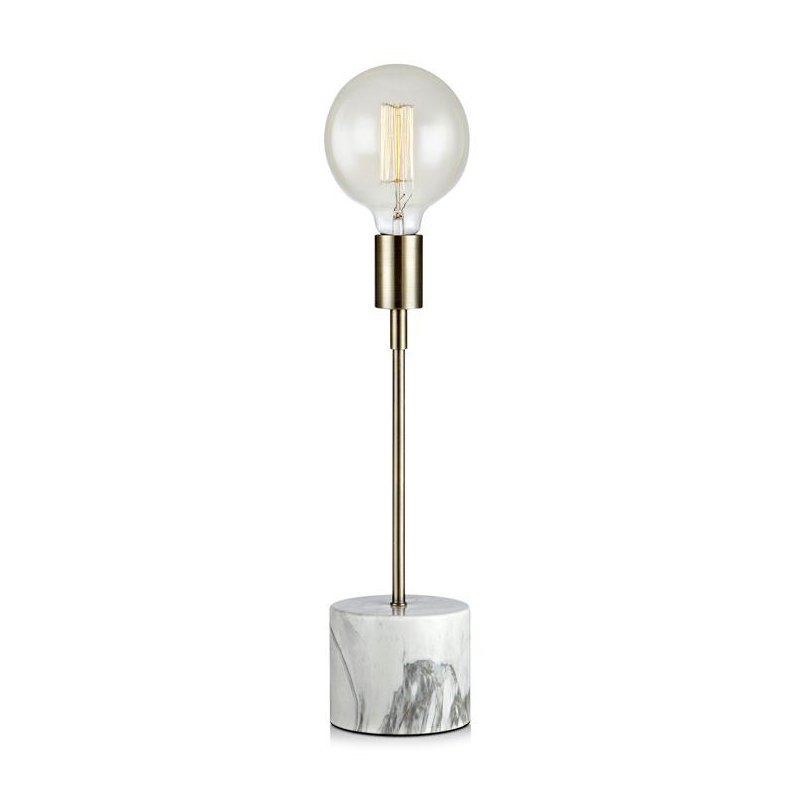 Настольная лампа Marble Top Brass Tall Латунь Белый Настольная лампа Marble Top Brass Tall Латунь Белый в Рязани | Loft Concept