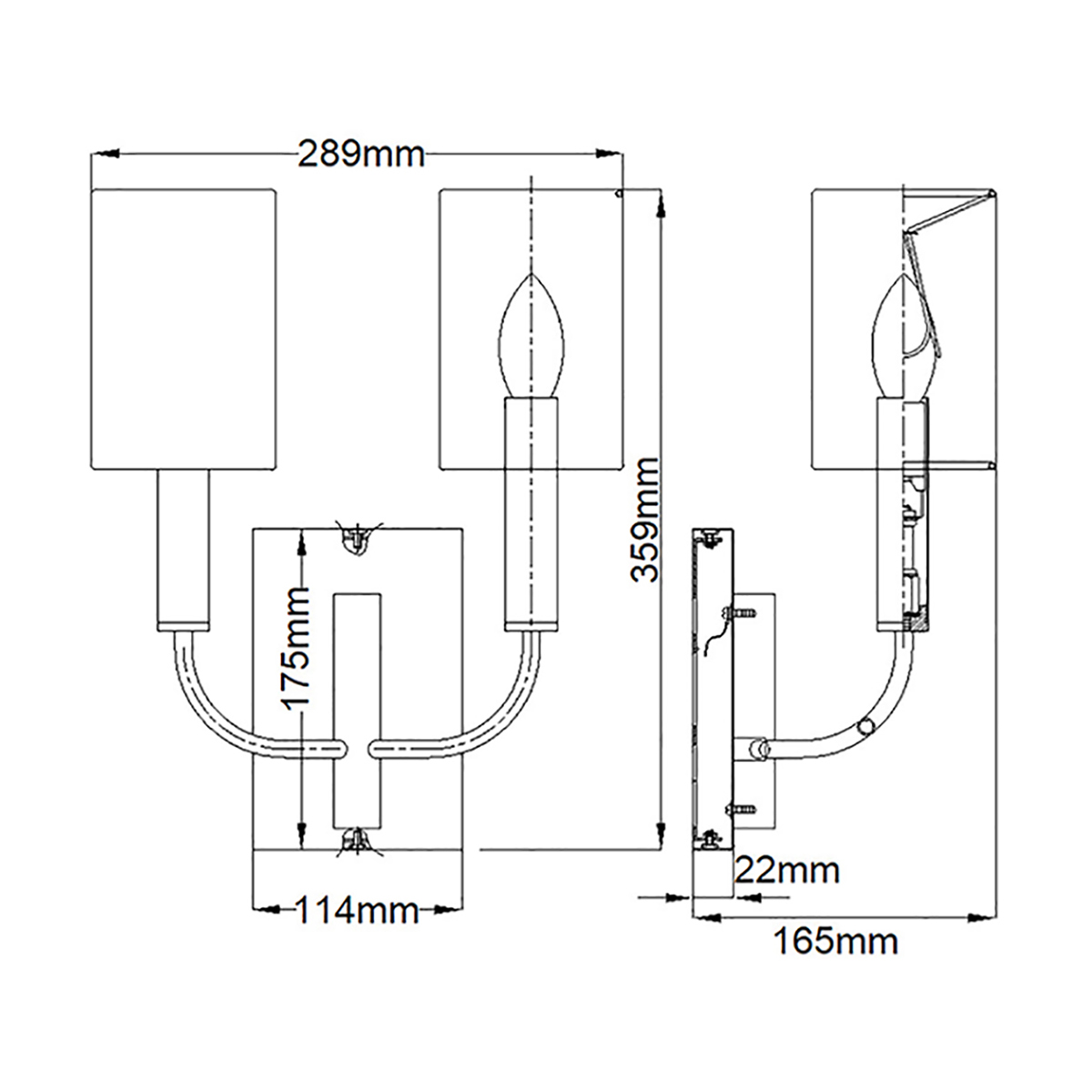 Бра с прямоугольным основанием и 2-мя белыми цилиндрическими льняными абажурами Feiss в Рязани