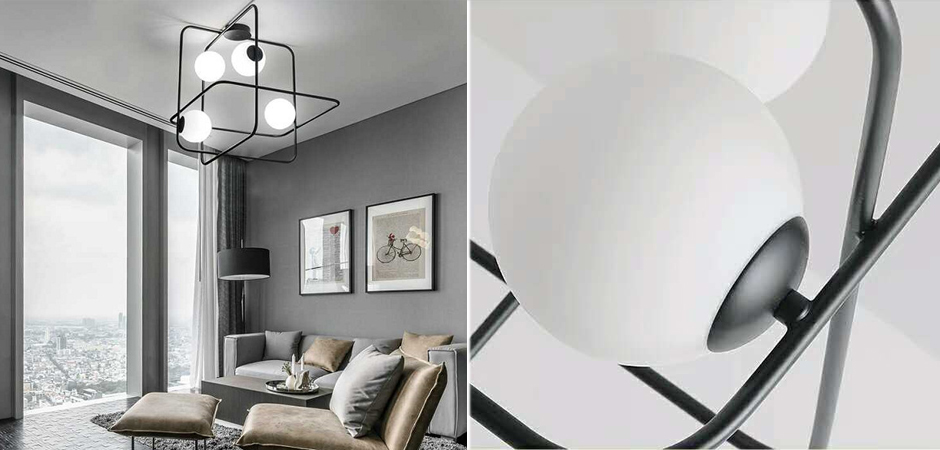 Люстра Broken Squares Balls Black Люстра Broken Squares Balls Black - Loft-Concept в Рязани