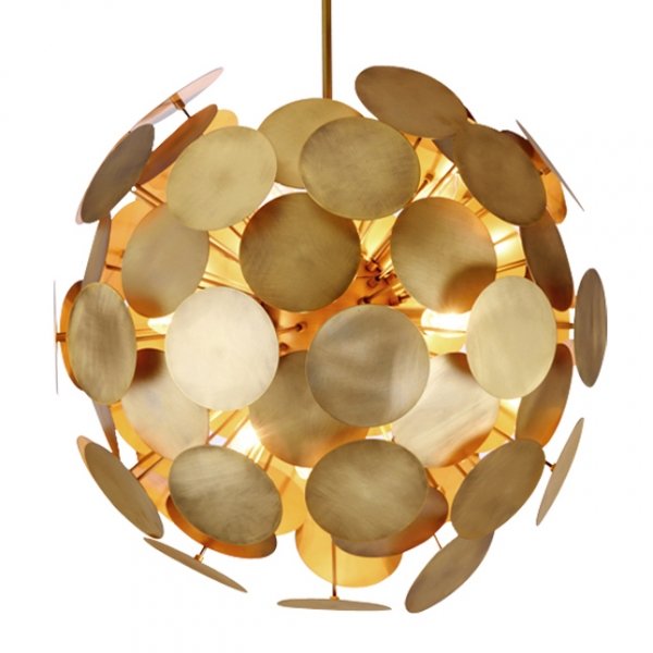 Люстра Metal Disc Chandelier Латунь Люстра Metal Disc Chandelier Латунь в Рязани | Loft Concept