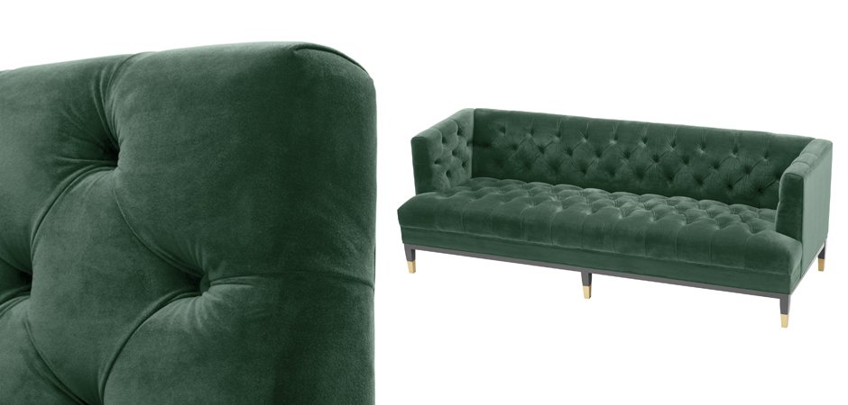 Диван Eichholtz Sofa Castelle dark green - фото №1