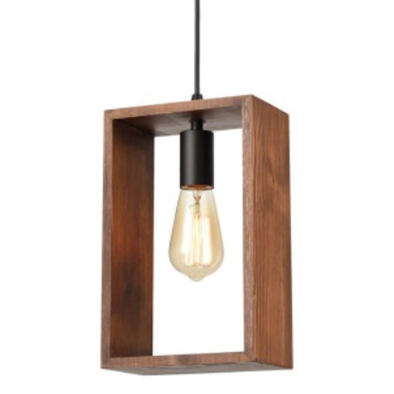 Подвесной светильник Bismark Wooden Коричневый Черный Подвесной светильник Bismark Wooden Коричневый Черный в Рязани | Loft Concept