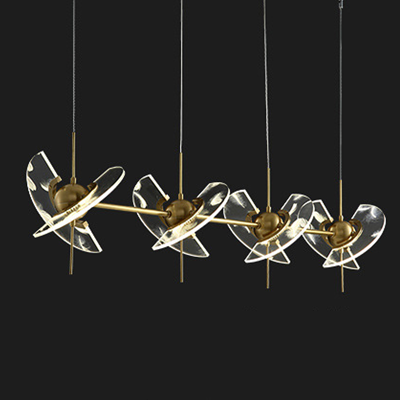Люстра FLY Chandelier line Латунь Прозрачный Люстра FLY Chandelier line Латунь Прозрачный в Рязани | Loft Concept