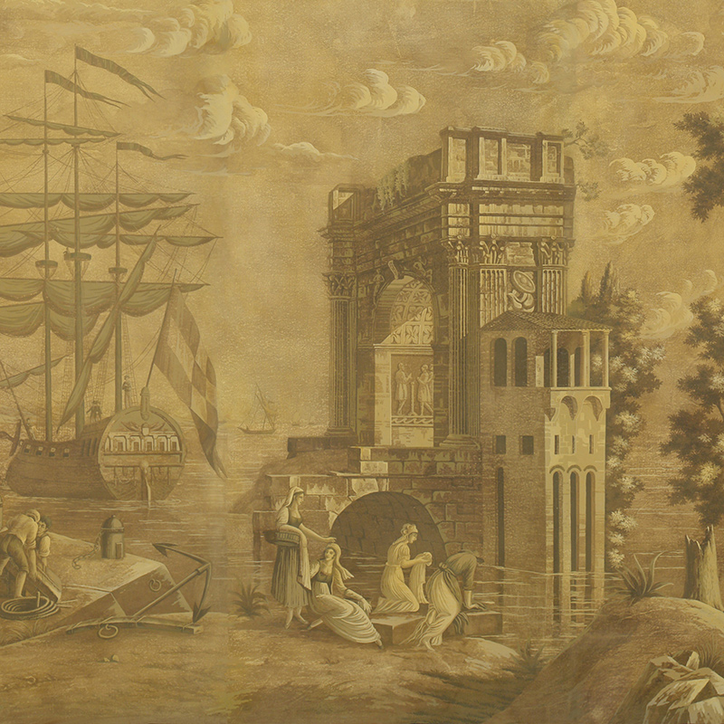 Обои ручная роспись Views of Italy Sepia Обои ручная роспись Views of Italy Sepia в Рязани | Loft Concept
