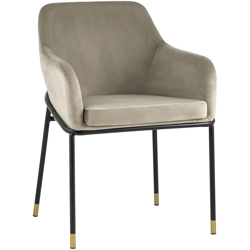 Стул Sandra Chair Велюр цвет Шампань Шампань Черный Стул Sandra Chair Велюр цвет Шампань Шампань Черный в Рязани | Loft Concept