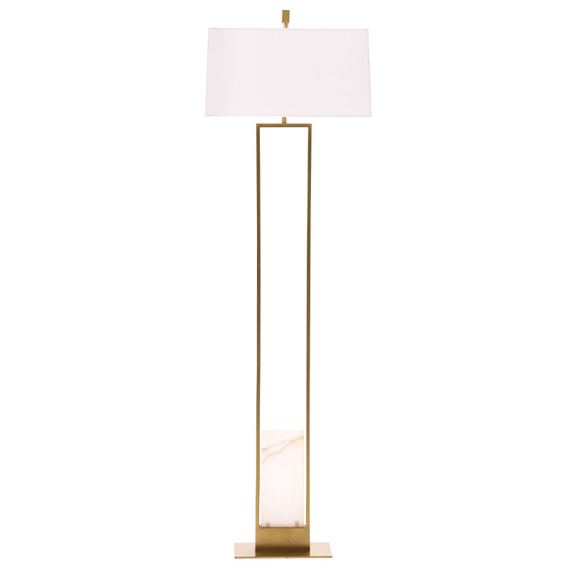 Торшер Arteriors MARKHAM FLOOR LAMP Brass Латунь Белый Торшер Arteriors MARKHAM FLOOR LAMP Brass Латунь Белый в Рязани | Loft Concept